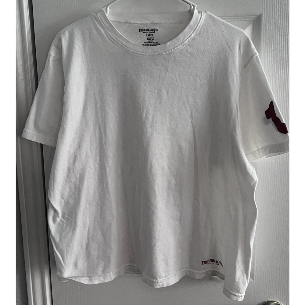 True Religion OG Crew Neck T-Shirt White Unisex Size Large